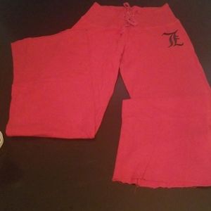 Wet seal red lounge pants wide leg